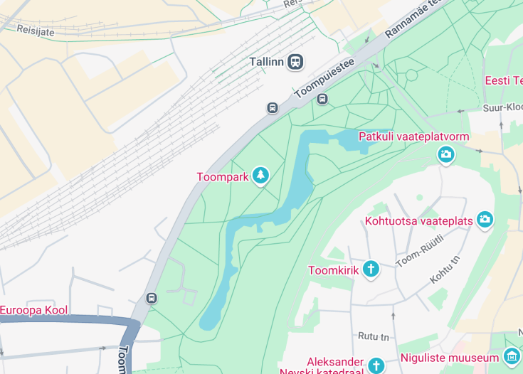 Map of Šnelli park (Toompark), Tallinn