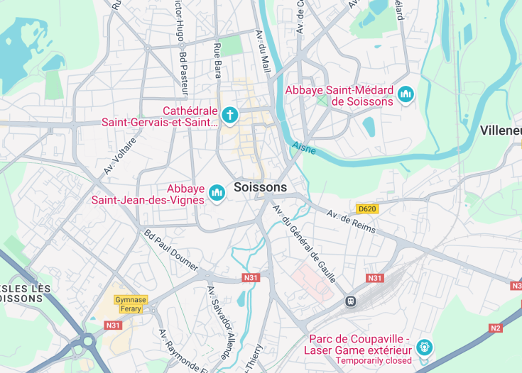 Map of Soissons, France