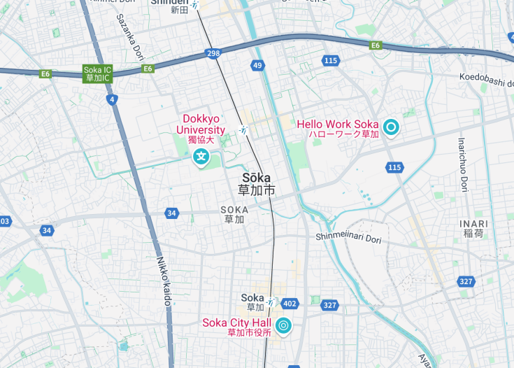 Map of Soka, Japan