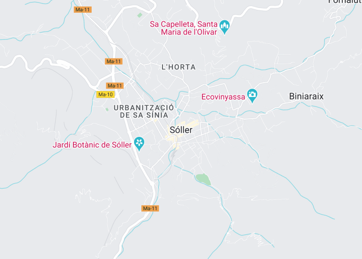 Map of Soller, Mallorca (Balearic Islands, Spain)