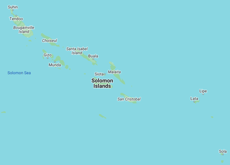 Map of Solomon Islands, 