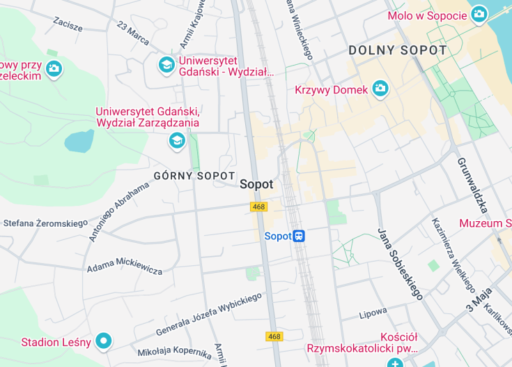 Map of Sopot, Poland