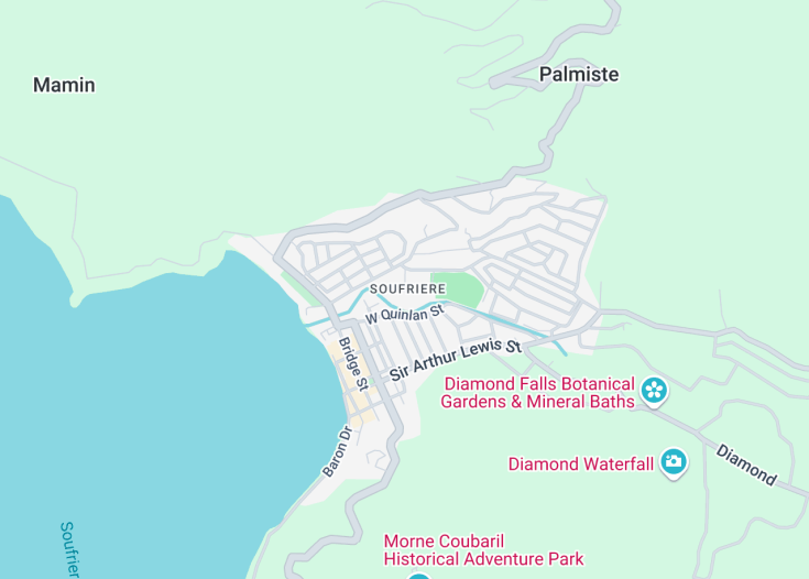 Map of Soufrière, Saint Lucia