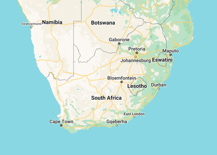 Map of South Africa, 