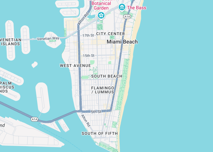 Map of South Beach, Miami