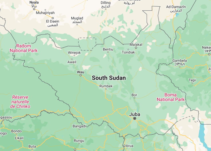 Map of South Sudan, 