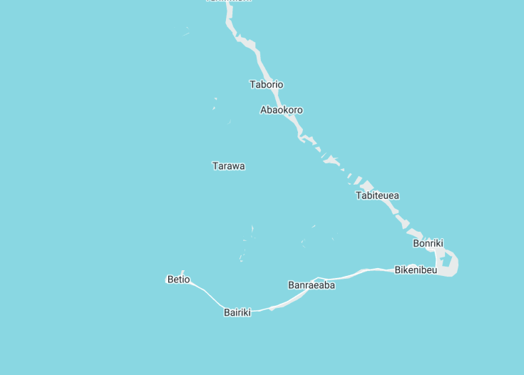 Map of South Tarawa, Kiribati