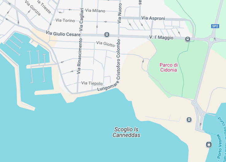 Map of Spiaggia di Portoscuso, Portoscuso