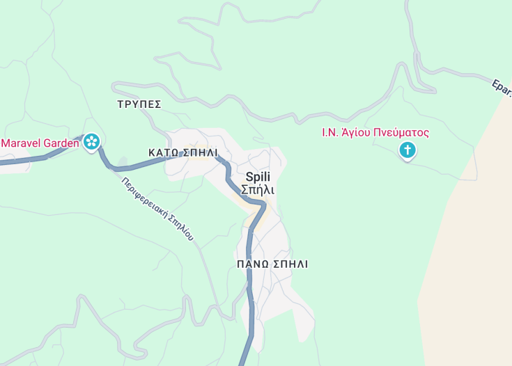 Map of Spili, Greece