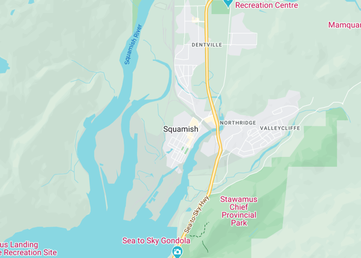 Map of Squamish, Canada