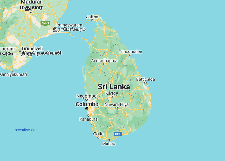 Map of Sri Lanka, 