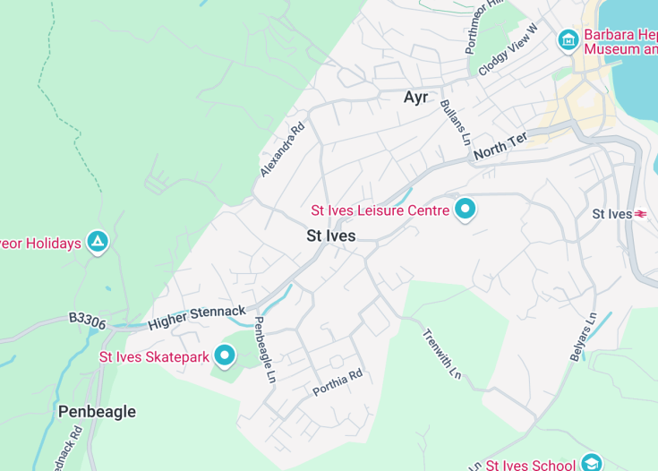 Map of St. Ives, England (United Kingdom)