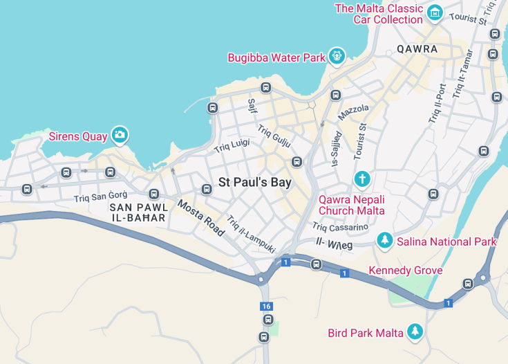 Map of St. Paul’s Bay, Malta