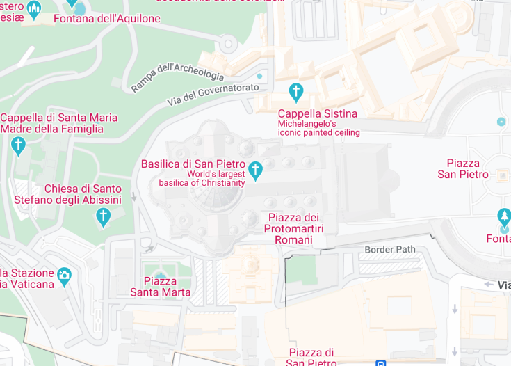 Map of St. Peter’s Basilica, Vatican City