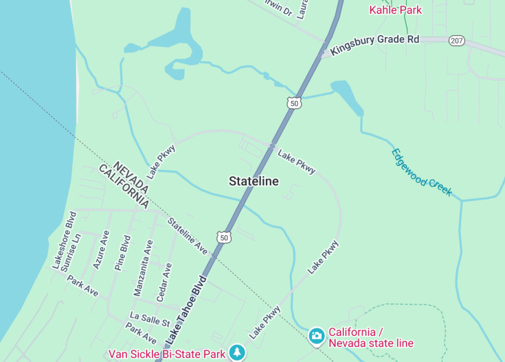 Map of Stateline, Nevada (USA)