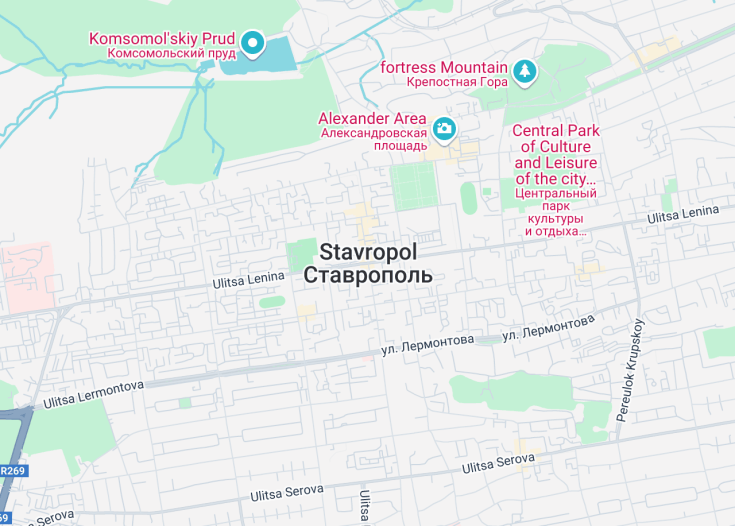 Map of Stavropol, Russia