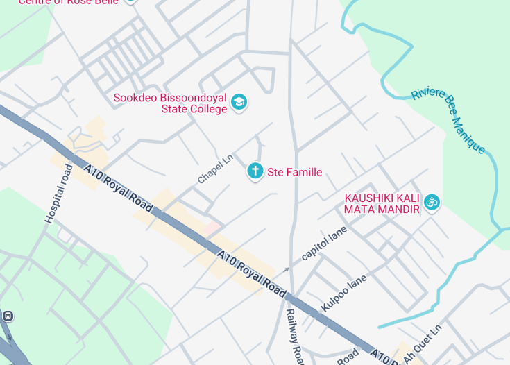 Map of Ste Famille, Mauritius