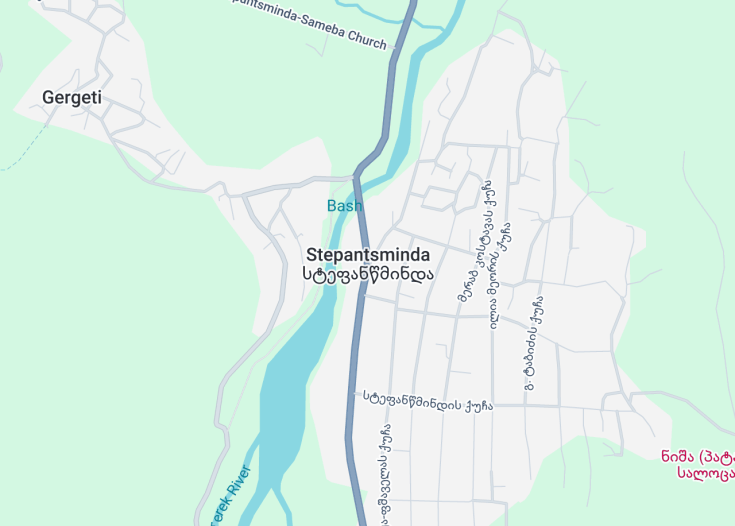 Map of Stepantsminda, Georgia