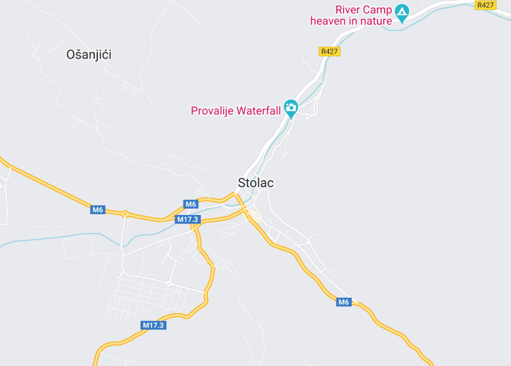 Map of Stolac, Bosnia and Herzegovina