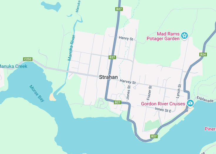 Map of Strahan, Australia