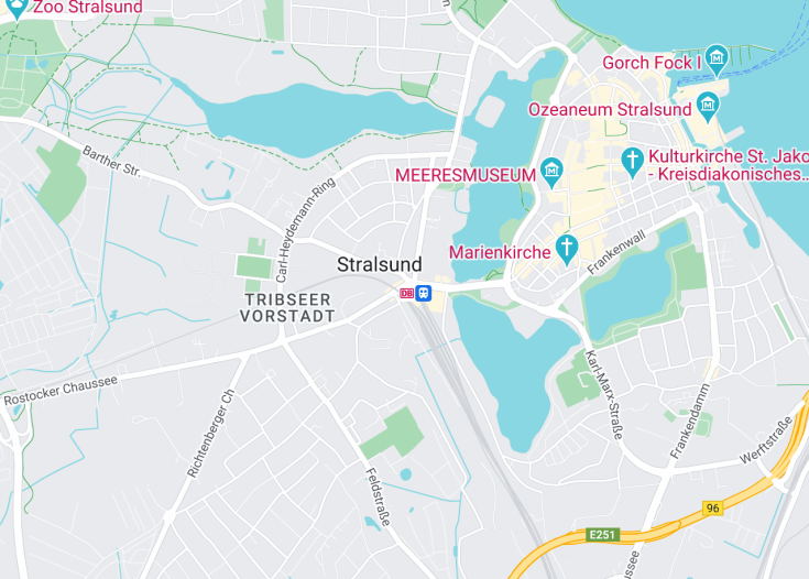 Map of Stralsund, Germany