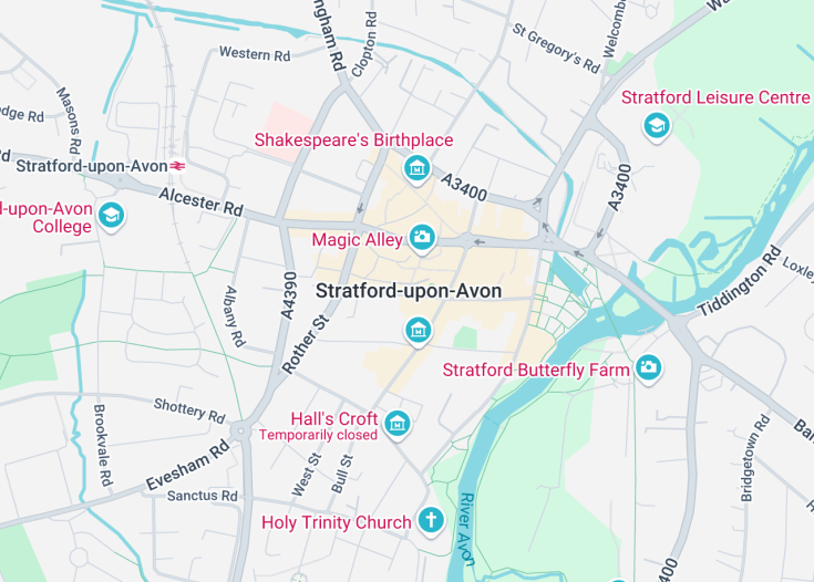 Map of Stratford-upon-Avon, England (United Kingdom)