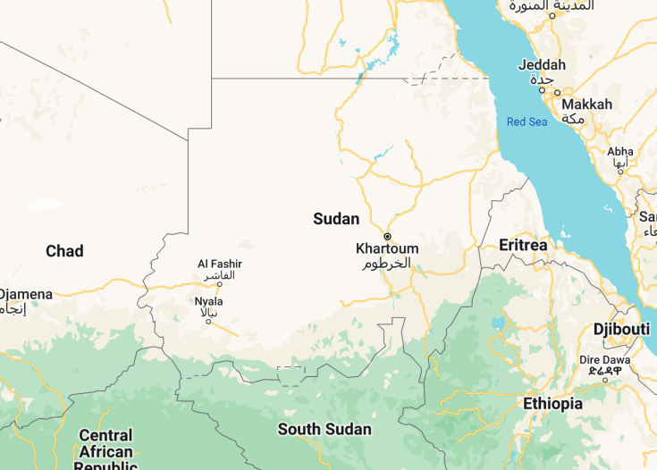 Map of Sudan, 