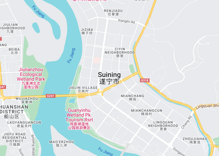 Map of Suining, China