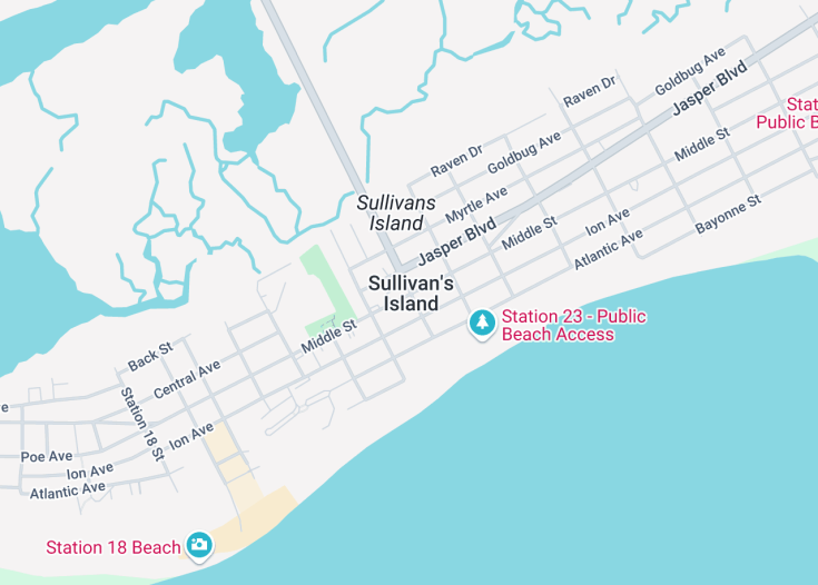 Map of Sullivan’s Island, South Carolina (USA)