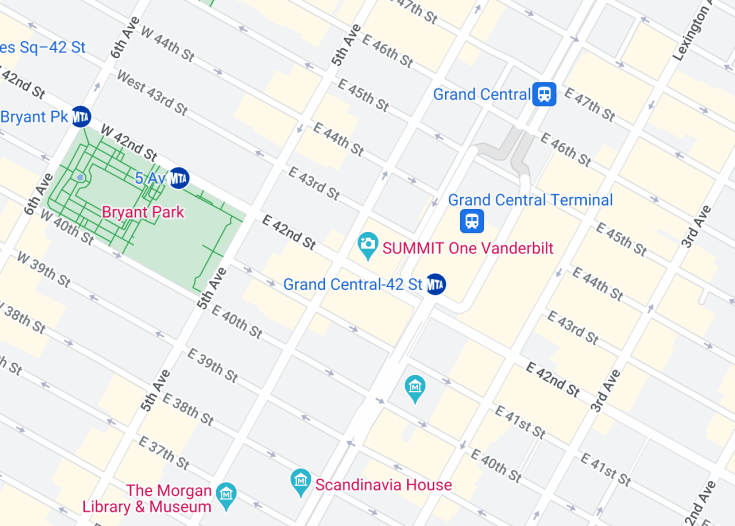 Map of SUMMIT One Vanderbilt, New York