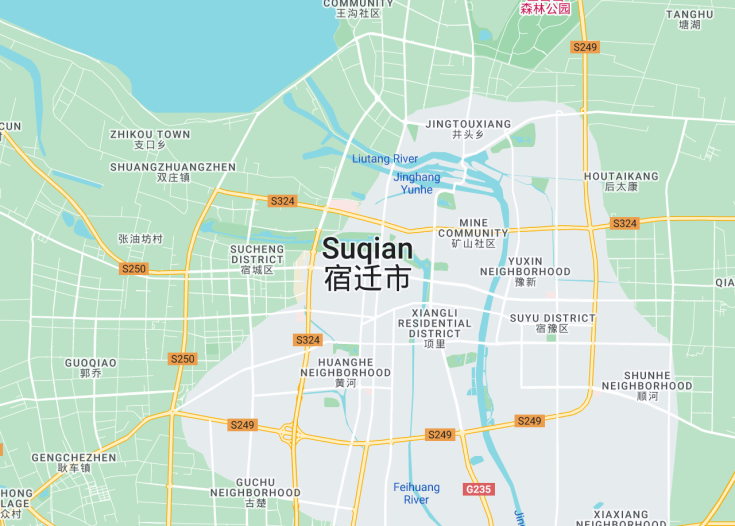 Map of Suqian, China