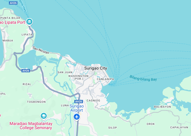 Map of Surigao City, Philippines