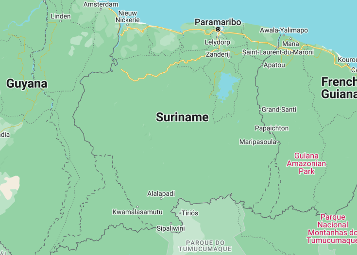 Map of Suriname, 