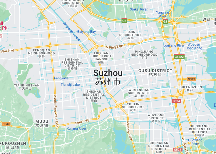 Map of Suzhou, China