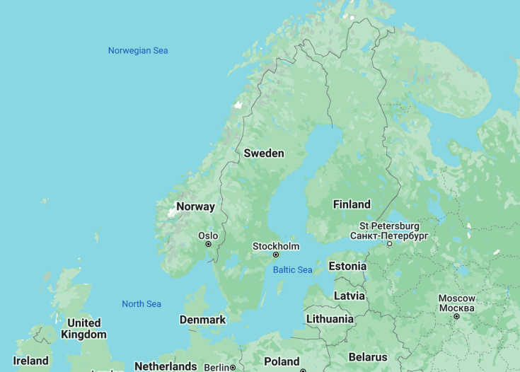 Map of Sweden, 