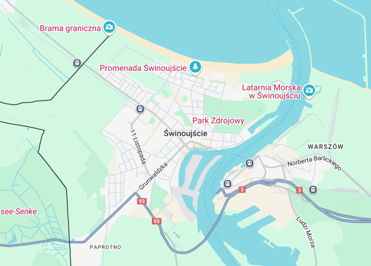 Map of Świnoujście, Poland