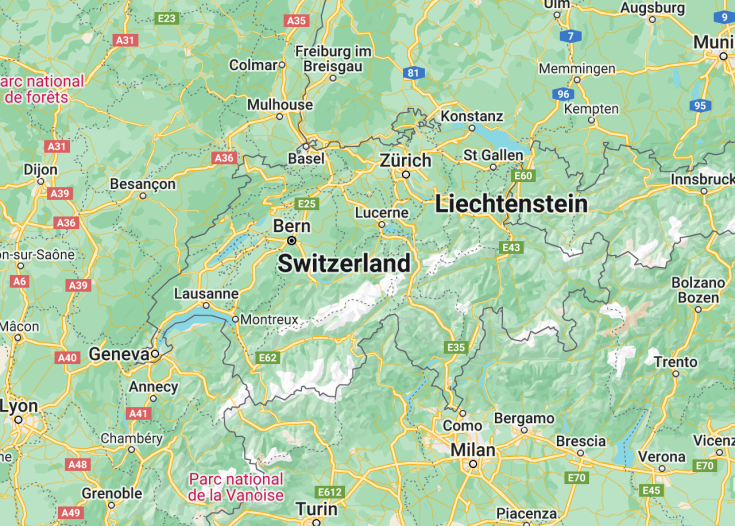 Map of Switzerland, 