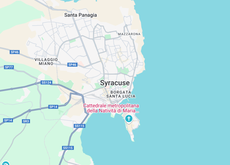 Map of Syracuse, Italy