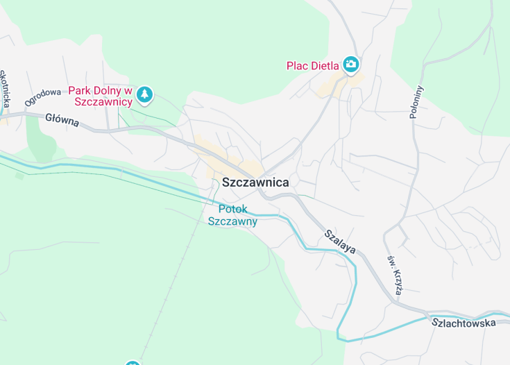 Map of Szczawnica, Poland