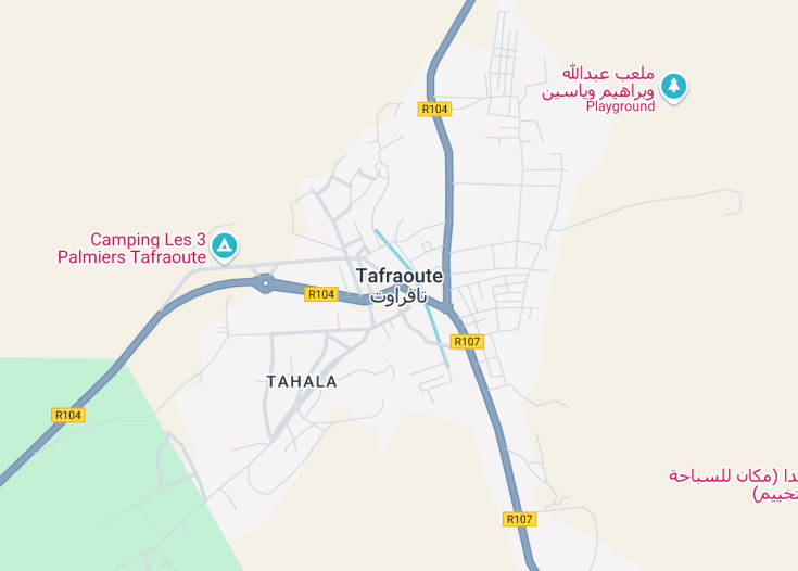 Map of Tafraoute, Morocco