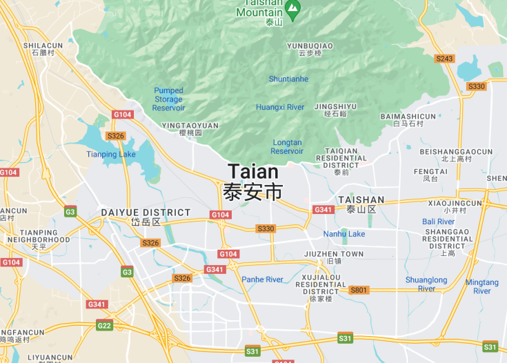 Map of Tai’an, China