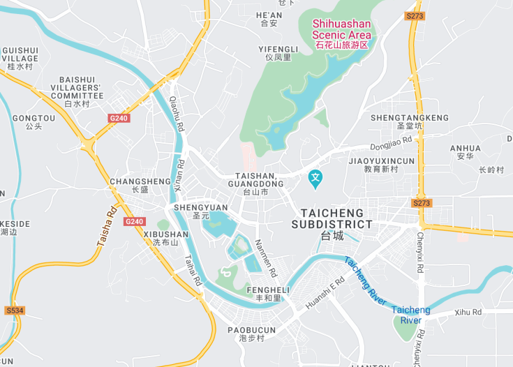 Map of Taishan, China