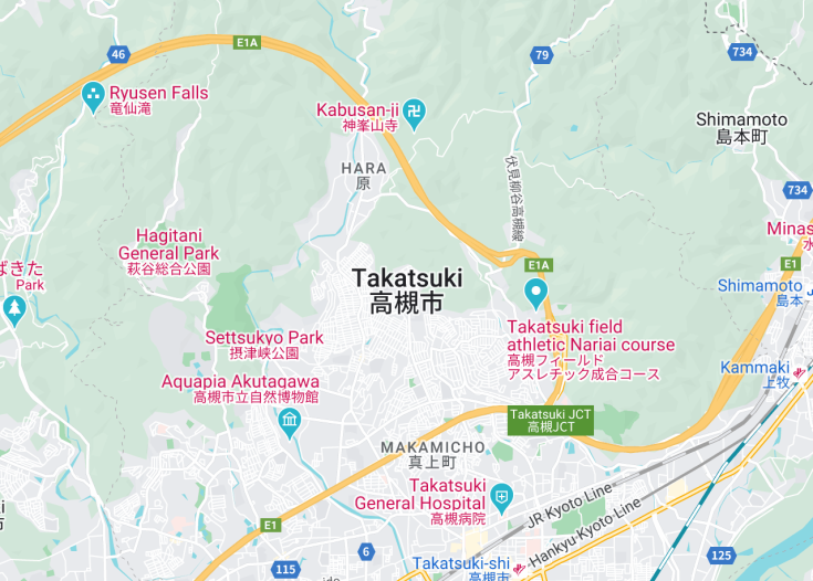 Map of Takatsuki, Japan