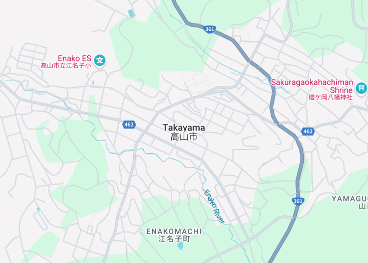 Map of Takayama, Japan