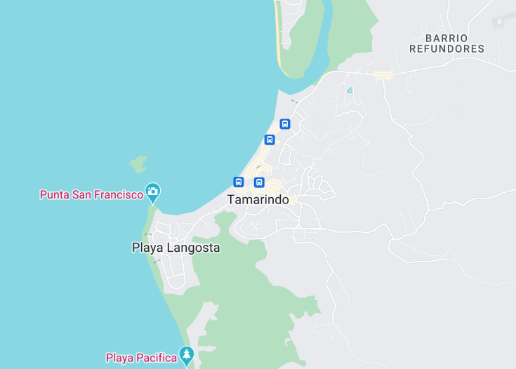 Map of Tamarindo, Costa Rica