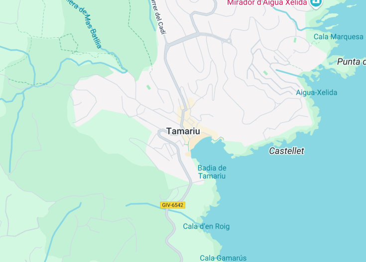 Map of Tamariu, Spain