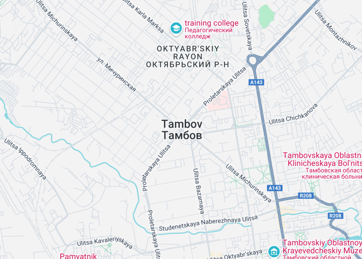 Map of Tambov, Russia