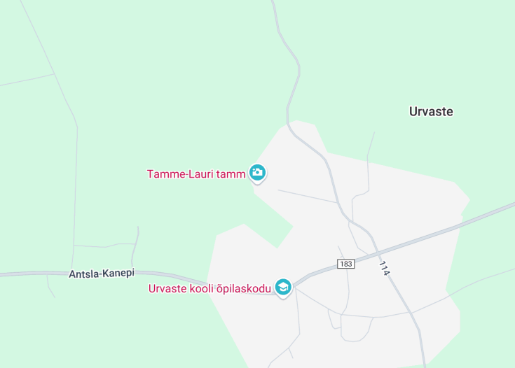 Map of Tamme-Lauri oak, Urvaste