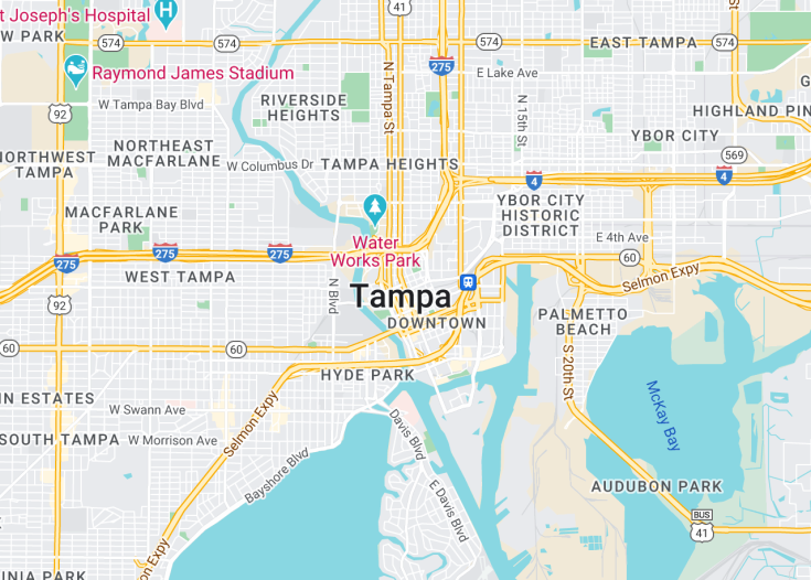 Map of Tampa, Florida (USA)