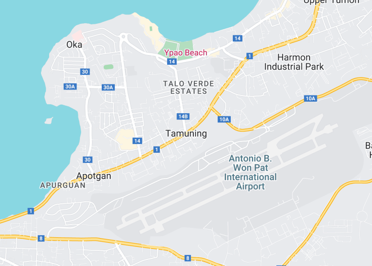 Map of Tamuning, Guam (USA)